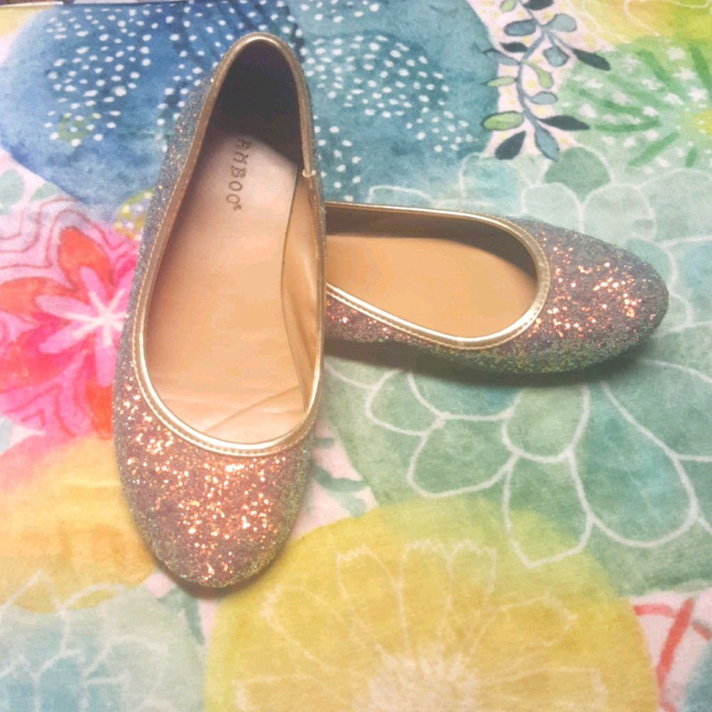 Glittery flats by Bamboo FREE WITH PURCHASE Last Chance before donation!
